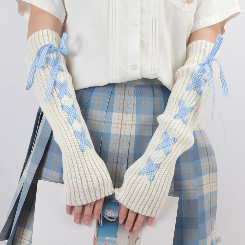 Fingerless Glove Knit - 트렌디한 여성용 가을 겨울 니트 팔토시
