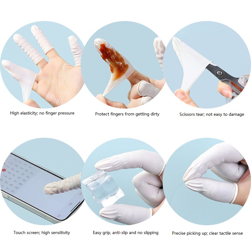 100/200PCS 파우더 프리 미끄럼 방지 손가락 장 - Latex Disposable Glove 리뷰 및 가격