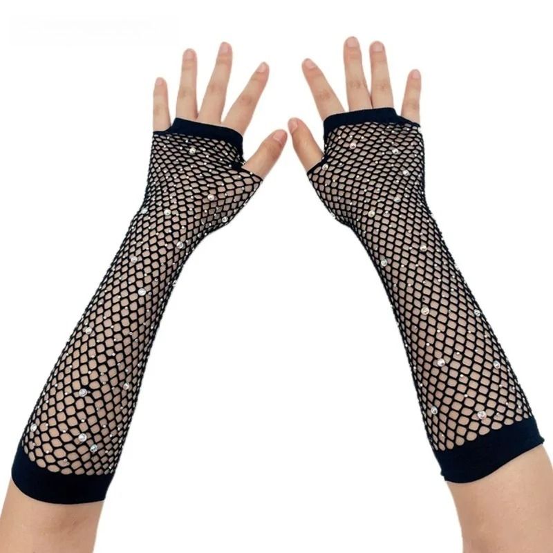 웨딩 통기성 핑거리스 장갑 여성용 피쉬넷 슬리브 Y2k - Fingerless Glove Knit 리뷰 및 가격
