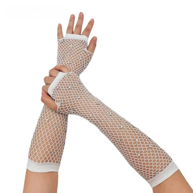 웨딩 통기성 핑거리스 장갑 여성용 피쉬넷 슬리브 Y2k - Fingerless Glove Knit 리뷰 및 가격