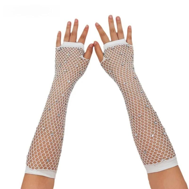 웨딩 통기성 핑거리스 장갑 여성용 피쉬넷 슬리브 Y2k - Fingerless Glove Knit 리뷰 및 가격