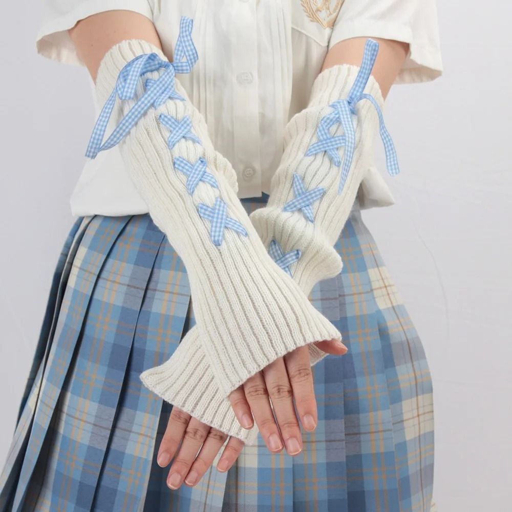 트렌디한 여성용 가을 겨울 니트 팔토시 카와이 로리타  - Fingerless Glove Knit 리뷰 및 가격