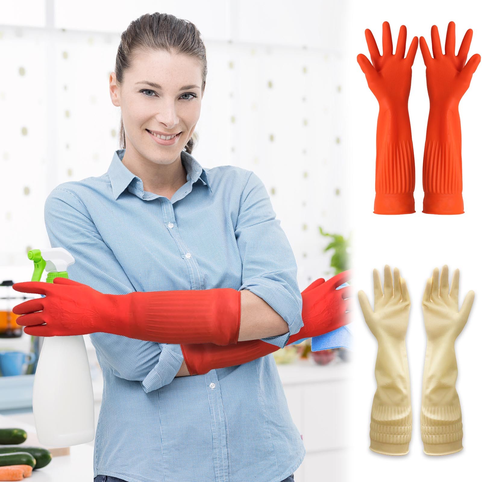 1 쌍 유연한 편안한 고무 깨끗한 장갑 빨간 접시 세척 - Dish Glove Rubber 리뷰 및 가격