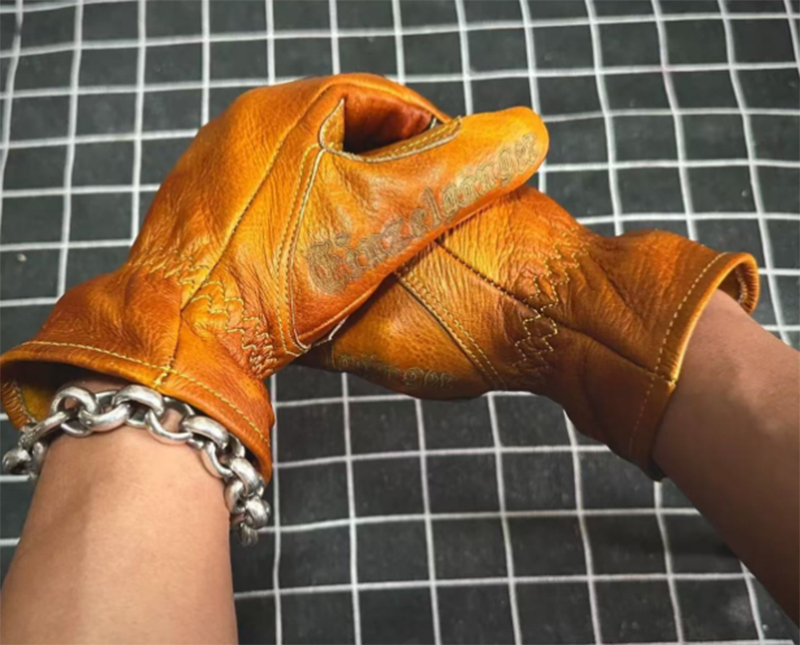 수제 진짜 가죽 레트로 오토바이 장갑, 풀 핑거 터치  - Motorcycle Glove Knuckle 리뷰 및 가격