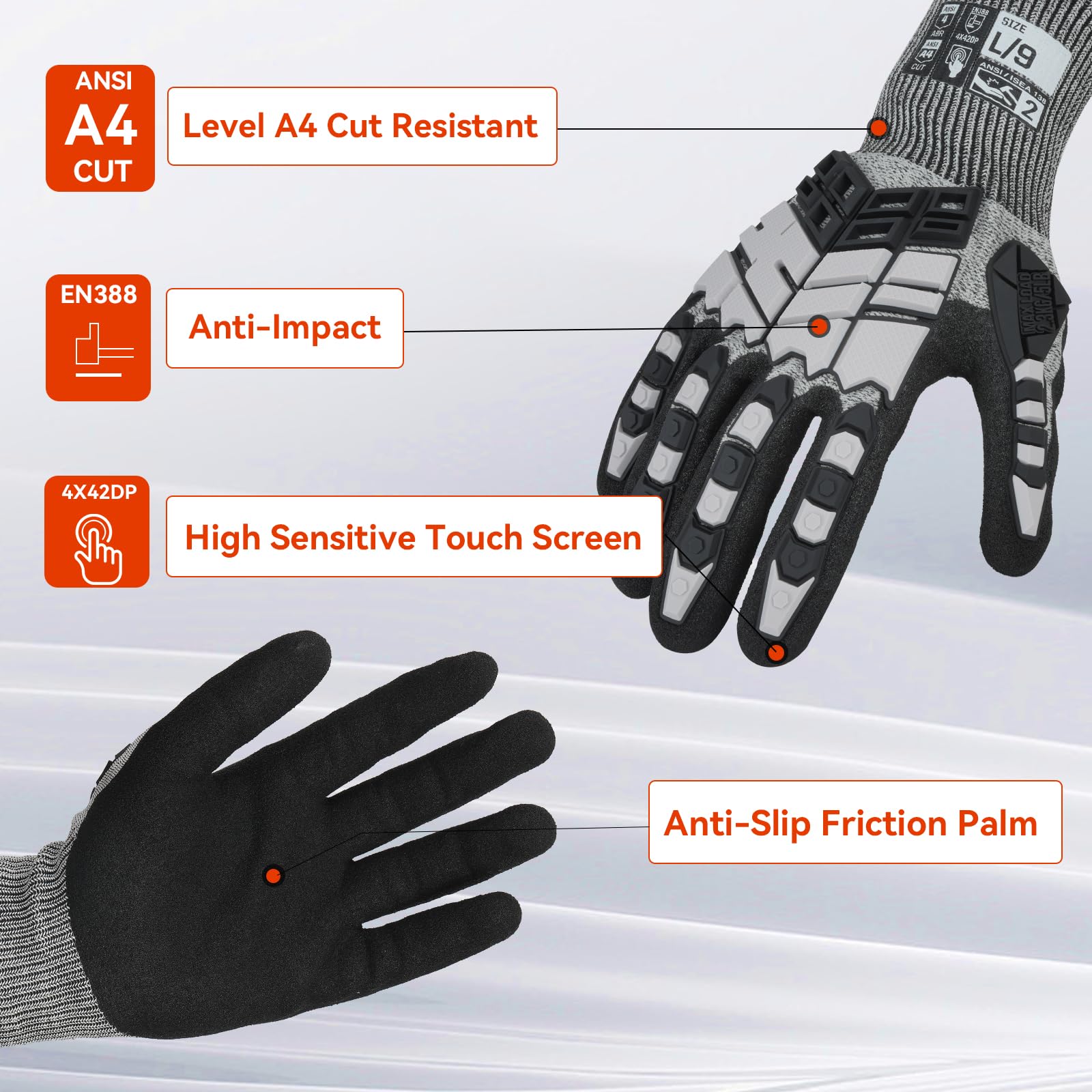 내충격성 및 절단 방지 너클 보호 기능이 있는 기계 작 - Cut Resistant Glove 리뷰 및 가격